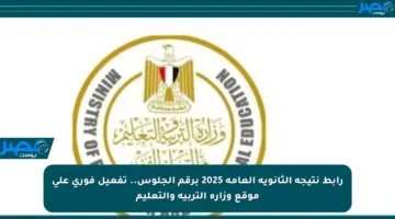 رابط نتيجة الثانوية العامة 2025 برقم الجلوس.. تفعيل فوري على موقع وزارة التربية والتعليم